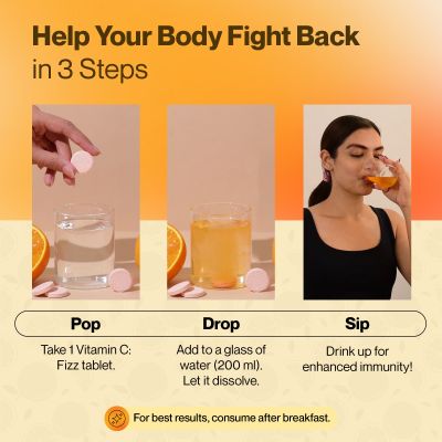 SETU: Vitamin C Fizz Effervescent Tablets - (15 Tablets, Orange) Pack of 2