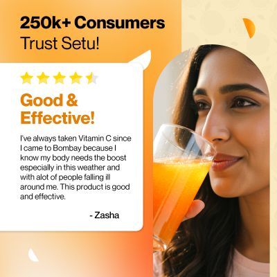 SETU: Vitamin C Fizz Effervescent Tablets - (15 Tablets, Orange) Pack of 2
