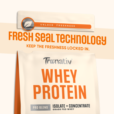 TruNativ: Whey protein powder | Blend with Isolate and Concentrate | 26g Protein | 6g BCAA | No added Sugar| Kesar Badam (907g / 2lbs)