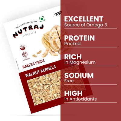 Nutraj: Bakers Pride Walnut Kernels 500gm