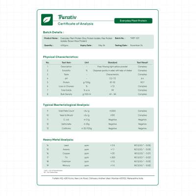TruNativ: Everyday Plant Protein - 400 gm (Pack of 1) TruNativ: Everyday Plant Protein - 400 gm (Pack of 1)