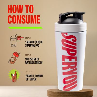 SuperYou: Pro Fermented Yeast Protein(Pack of 8) | 24g Protein| Coffee | Peak Absorption | Superior Muscle Recovery | Gut Friendly + 1Bn CFU Probiotics | PDCAAS of 1 - 288g