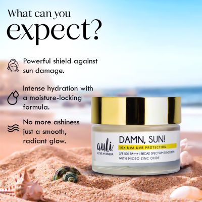 AULI: SPF 50 PA+++ Lightweight Sunscreen - DAMN, SUN! 50gm