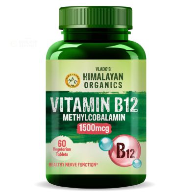Vlado's Himalayan Organics: Vitamin B12 Supplements - Methylcobalami 12 Active form of Methylcobalamin I 100% RDA- 90 Veg Tablets