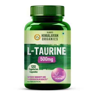 Vlado's Himalayan Organics: L-Taurine 500mg Supplement | Support Muscle Recovery  - 120 Veg Capsules