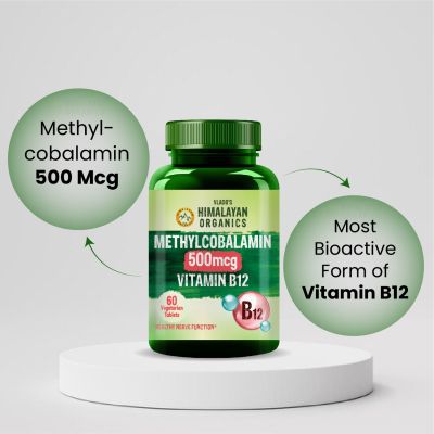 Vlado's Himalayan Organics: Vitamin B12 Supplements 500 mcg - Methylcobalamin B12 Vitamin Tablets - 60 Veg Tablets
