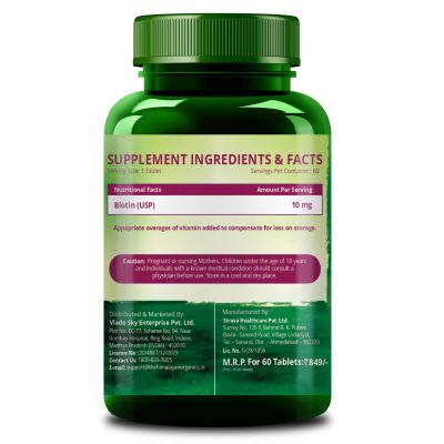 Vlado's Himalayan Organics: Biotin 10000Mcg High Potency- 60 Tablets