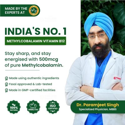 Vlado's Himalayan Organics: Vitamin B12 Supplements 500 mcg - Methylcobalamin B12 Vitamin Tablets - 60 Veg Tablets