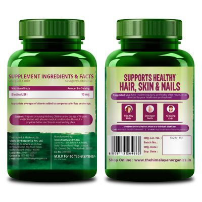 Vlado's Himalayan Organics: Biotin 10000Mcg High Potency- 60 Tablets