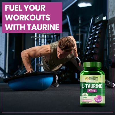 Vlado's Himalayan Organics: L-Taurine 500mg Supplement | Support Muscle Recovery  - 120 Veg Capsules
