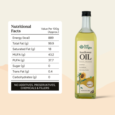 Soil Origin: Wood Pressed Sunflower Oil  500ml