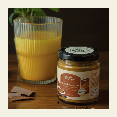 Soil Origin: Turmeric Latte Mix with Ashwagandha (Golden Milk Powder)  100gm