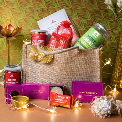 Omay Foods: Festive Bites Diwali Jute Bag  700gm