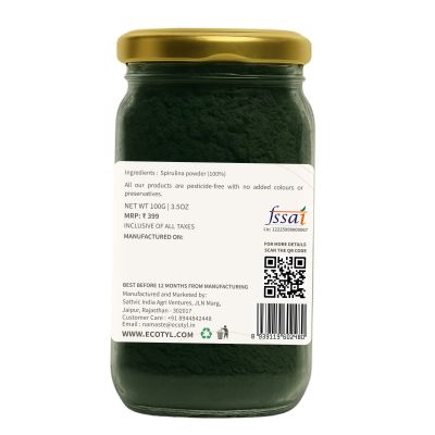 Ecotyl: Spirulina Powder| High Protein & Nutrients | 100gm