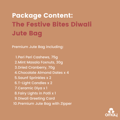 Omay Foods: Festive Bites Diwali Jute Bag  700gm