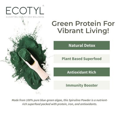 Ecotyl: Spirulina Powder| High Protein & Nutrients | 100gm