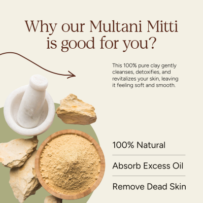 Soil Origin: Multani Mitti Powder (Earth Fuller)  100gm