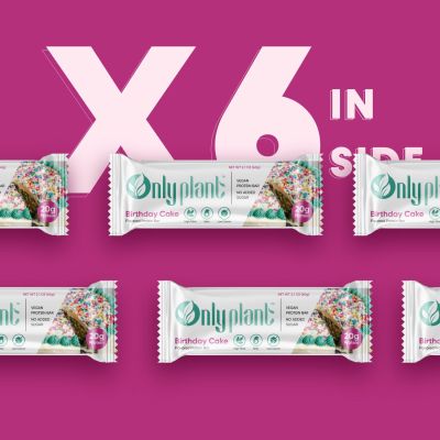 Only plant: Birthday Cake Protein Bar - 460 gm (Pack of 6)