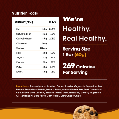 Only plant: Choclate Chip Cookie Protein Bar - 460 gm (Pack of 6)