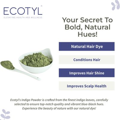 Ecotyl: Indigo Powder | Neel Avuri | Natural Hair Dye | Hair Conditioning | 100gm