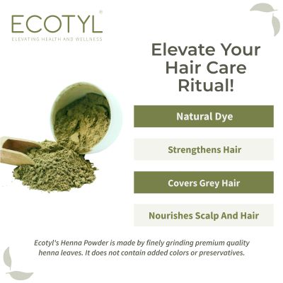 Ecotyl: Henna Powder | Natural Hair Dye | Hair Strengthening | 100gm
