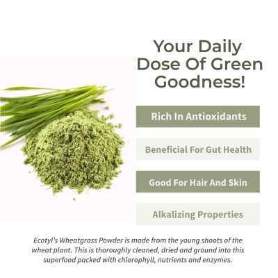 Ecotyl: Wheatgrass Powder | Superfood for Immunity & Detox   100gm