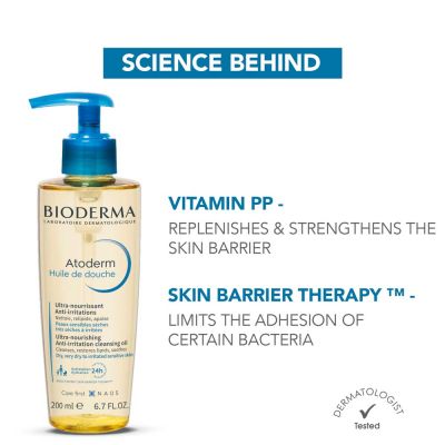 Bioderma: Atoderm huile de douche anti irritation cleansing oil face and body moisturizer 200ml