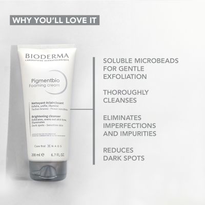 Bioderma: Pigmentbio Foaming Cream Brightening Exfoliating Cleanser For Face, 200 ml