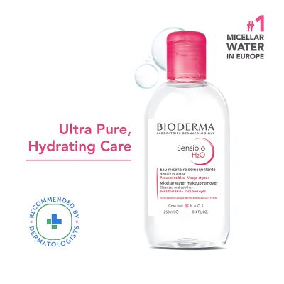 Bioderma: Sensibio H2O Daily Soothing Cleanser, Make up Pollution & Impurities Remover Face Eyes Sensitive skin, 250ml