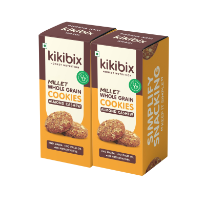 Kikibix: Almond Cashew Cookies - 260 gm (Pack of 2)