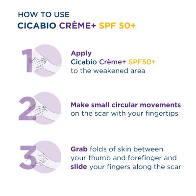 Bioderma: Cicabio SPF 50+ Repairing Cream For Damaged Skin - Water-Proof & Scar Treatment   40ml