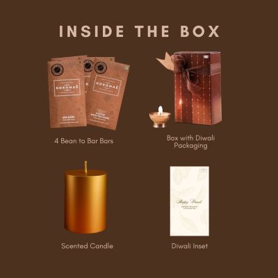 Kokomae: 4-Bar Hamper: Presented in a regal Diwali box