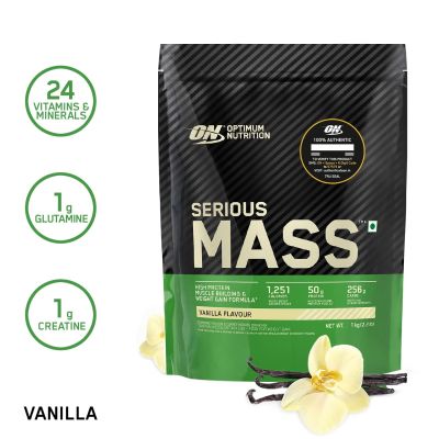 Optimum Nutrition: Serious Mass Weight Gainer Powder - 1kg - Vanilla