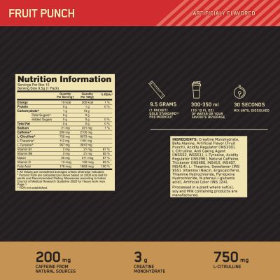 Optimum Nutrition: Gold Standard Pre-Workout - 15 servings - Fruit Punch