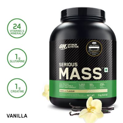 Optimum Nutrition: Serious Mass Weight Gainer Powder - 3kg - Vanilla