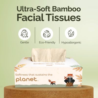 IMECO: Bamboo Facial Tissue | Soft & Highly Absorbent | 2-Ply | 200 Pulls Per Pack | Pack of 8