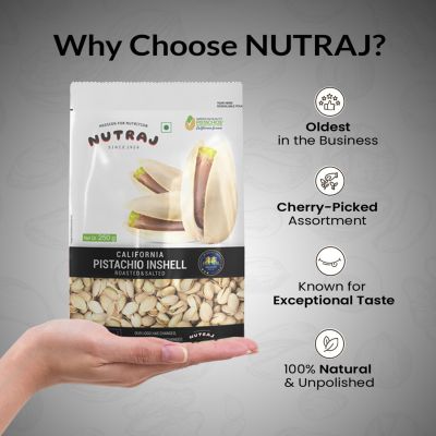 Nutraj: California Roasted & Salted Pistachios - 250gm