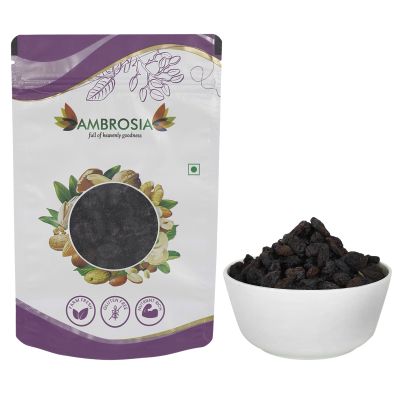 Ambrosia: Dried Black Seedless Raisins, Farm Fresh, Gluten Free   250gm