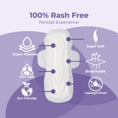 Saathi: Compostable Bamboo XL ( 290MM ) Sanitary Pads   Pack of 12 X 3 - 36 Pads (Medium)