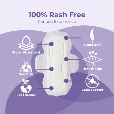Saathi: Sustainable Bamboo Regular ( 245MM ) Sanitary Pads   Pack of 12 X 3 - 36 Pads (Regular)