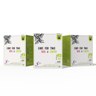 Saathi: Compostable Bamboo XL ( 290MM ) Sanitary Pads   Pack of 12 X 3 - 36 Pads (Medium)