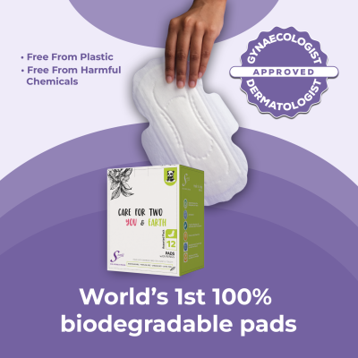 Saathi: Compostable Bamboo Pads - Gentle on Skin   Pack of 12 X 1 - 12 Pads (3 Reg + 3 XL + 6 ON)
