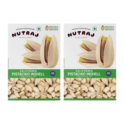 Nutraj: Pistachios Inshell Roasted Salted 400gm (200gm x 2), Pista