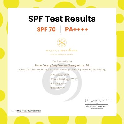 Foxtale: Dewy Sunscreen SPF 70 PA++++ With Niacinamide + Provitamin B5 + Vitamin E   50ml