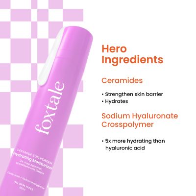 Foxtale: Ceramide Supercream Hydrating Moisturizer With Hyaluronic Acid, Strengthens Skin Barrier   50ml