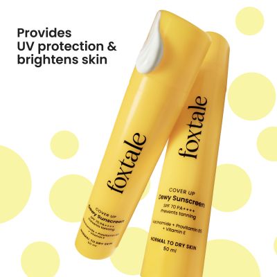 Foxtale: Dewy Sunscreen SPF 70 PA++++ With Niacinamide + Provitamin B5 + Vitamin E   50ml