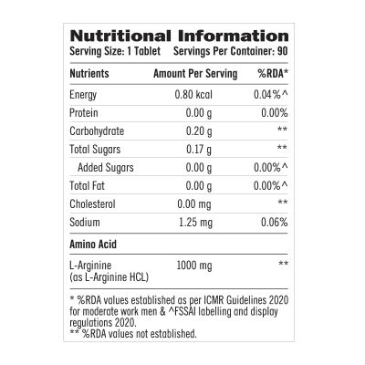 GNC: L-Arginine 1000mg    90 Tablets