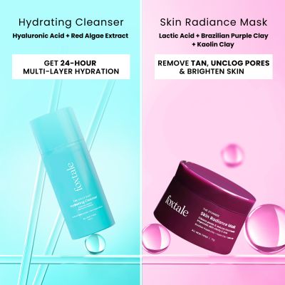 Foxtale: Glow Getter Skincare Gift Set, Hydrating & Brightening Skincare Kit   