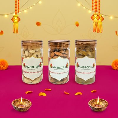Ambrosia: Diwali Dry Fruits Gift Box   340gm
