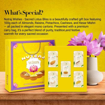 Nutraj: Wishes Scared Lotus Bliss   500gm Diwali Gift Box